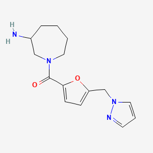 molecular formula C15H20N4O2 B5571617 1-[5-(1H-pyrazol-1-ylmethyl)-2-furoyl]-3-azepanamine hydrochloride 