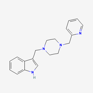 molecular formula C19H22N4 B5571728 3-{[4-(2-pyridinylmethyl)-1-piperazinyl]methyl}-1H-indole 