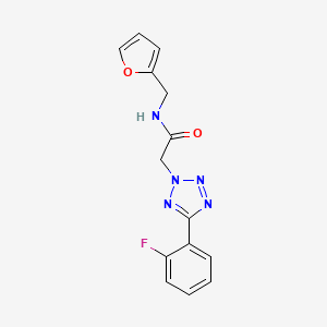 molecular formula C14H12FN5O2 B5571733 2-[5-(2-氟苯基)-2H-四唑-2-基]-N-(2-呋喃甲基)乙酰胺 