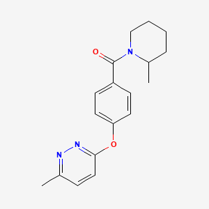 molecular formula C18H21N3O2 B5571741 3-methyl-6-{4-[(2-methyl-1-piperidinyl)carbonyl]phenoxy}pyridazine 