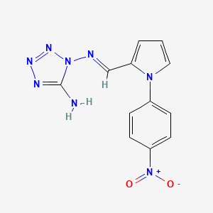 molecular formula C12H10N8O2 B5571754 N~1~-{[1-(4-硝基苯基)-1H-吡咯-2-基]亚甲基}-1H-四唑-1,5-二胺 