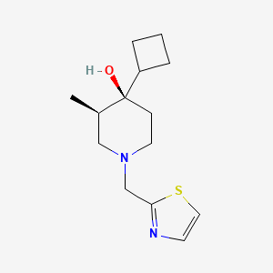 molecular formula C14H22N2OS B5571758 (3R*,4R*)-4-环丁基-3-甲基-1-(1,3-噻唑-2-基甲基)哌啶-4-醇 