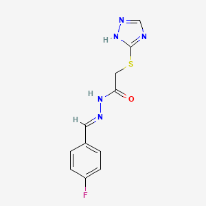 molecular formula C11H10FN5OS B5571783 N'-(4-fluorobenzylidene)-2-(1H-1,2,4-triazol-5-ylthio)acetohydrazide 