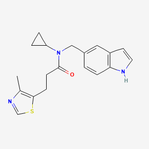 molecular formula C19H21N3OS B5571804 N-环丙基-N-(1H-吲哚-5-基甲基)-3-(4-甲基-1,3-噻唑-5-基)丙酰胺 