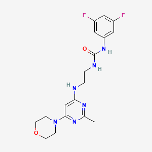 molecular formula C18H22F2N6O2 B5571818 N-(3,5-二氟苯基)-N'-(2-{[2-甲基-6-(4-吗啉基)-4-嘧啶基]氨基}乙基)脲 