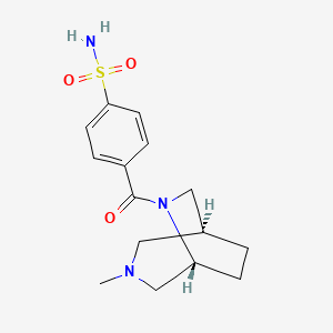 molecular formula C15H21N3O3S B5571836 4-{[(1S*,5R*)-3-methyl-3,6-diazabicyclo[3.2.2]non-6-yl]carbonyl}benzenesulfonamide 