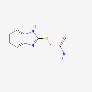 molecular formula C13H17N3OS B5571849 2-(1H-benzimidazol-2-ylthio)-N-(tert-butyl)acetamide 