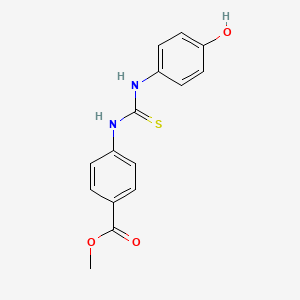 molecular formula C15H14N2O3S B5571880 4-({[(4-羟基苯基)氨基]羰基硫代}氨基)苯甲酸甲酯 