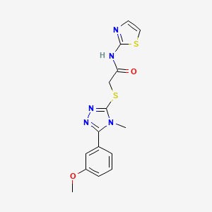 molecular formula C15H15N5O2S2 B5571882 2-{[5-(3-methoxyphenyl)-4-methyl-4H-1,2,4-triazol-3-yl]thio}-N-1,3-thiazol-2-ylacetamide 