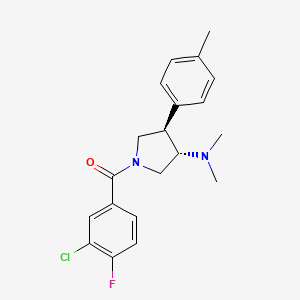 molecular formula C20H22ClFN2O B5571886 (3S*,4R*)-1-(3-chloro-4-fluorobenzoyl)-N,N-dimethyl-4-(4-methylphenyl)-3-pyrrolidinamine 