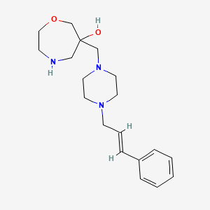 molecular formula C19H29N3O2 B5571907 6-({4-[(2E)-3-phenyl-2-propen-1-yl]-1-piperazinyl}methyl)-1,4-oxazepan-6-ol dihydrochloride 