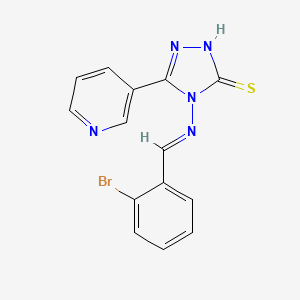 molecular formula C14H10BrN5S B5571914 4-[(2-溴苯亚甲基)氨基]-5-(3-吡啶基)-4H-1,2,4-三唑-3-硫醇 