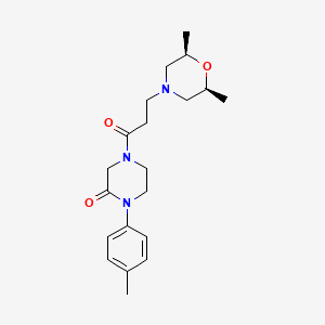 molecular formula C20H29N3O3 B5571924 4-{3-[(2R*,6S*)-2,6-二甲基-4-吗啉基]丙酰基}-1-(4-甲苯基)-2-哌嗪酮 