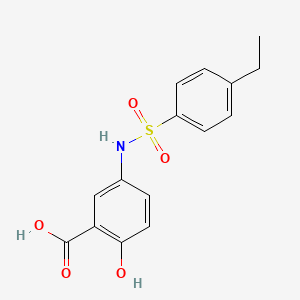 molecular formula C15H15NO5S B5571929 5-{[(4-乙基苯基)磺酰基]氨基}-2-羟基苯甲酸 