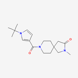 molecular formula C18H27N3O2 B5571958 8-[(1-tert-butyl-1H-pyrrol-3-yl)carbonyl]-2-methyl-2,8-diazaspiro[4.5]decan-3-one 