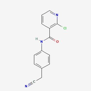 molecular formula C14H10ClN3O B5571963 2-chloro-N-[4-(cyanomethyl)phenyl]nicotinamide 
