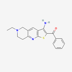 molecular formula C19H19N3OS B5571970 (3-氨基-6-乙基-5,6,7,8-四氢噻吩并[2,3-b]-1,6-萘啶-2-基)(苯基)甲酮 