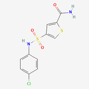 molecular formula C11H9ClN2O3S2 B5571977 4-{[(4-氯苯基)氨基]磺酰基}-2-噻吩甲酰胺 