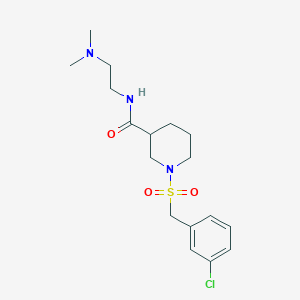 molecular formula C17H26ClN3O3S B5571983 1-[(3-chlorobenzyl)sulfonyl]-N-[2-(dimethylamino)ethyl]-3-piperidinecarboxamide 