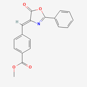 molecular formula C18H13NO4 B5572001 4-[(5-氧代-2-苯基-1,3-恶唑-4(5H)-亚甲基)甲基]苯甲酸甲酯 