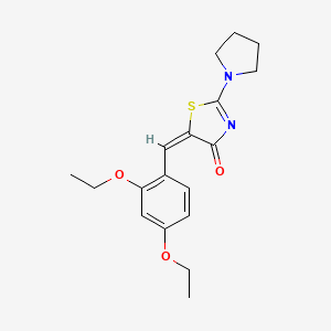 molecular formula C18H22N2O3S B5572014 5-(2,4-diethoxybenzylidene)-2-(1-pyrrolidinyl)-1,3-thiazol-4(5H)-one 