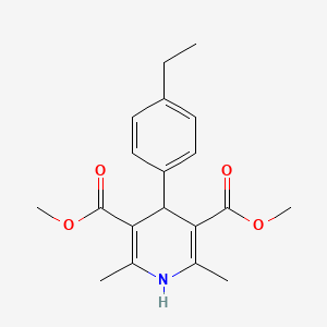 molecular formula C19H23NO4 B5572032 4-(4-乙基苯基)-2,6-二甲基-1,4-二氢-3,5-吡啶二甲酸二甲酯 