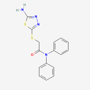 molecular formula C16H14N4OS2 B5572036 2-[(5-amino-1,3,4-thiadiazol-2-yl)thio]-N,N-diphenylacetamide 