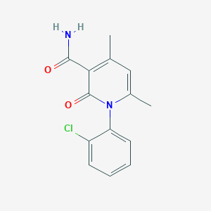 molecular formula C14H13ClN2O2 B5572067 1-(2-chlorophenyl)-4,6-dimethyl-2-oxo-1,2-dihydropyridine-3-carboxamide 
