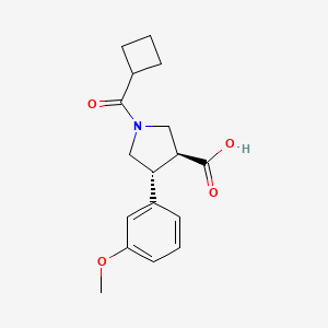 molecular formula C17H21NO4 B5572074 (3S*,4R*)-1-(环丁基羰基)-4-(3-甲氧基苯基)吡咯烷-3-羧酸 