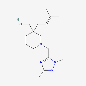 molecular formula C16H28N4O B5572078 [1-[(1,3-dimethyl-1H-1,2,4-triazol-5-yl)methyl]-3-(3-methylbut-2-en-1-yl)piperidin-3-yl]methanol 