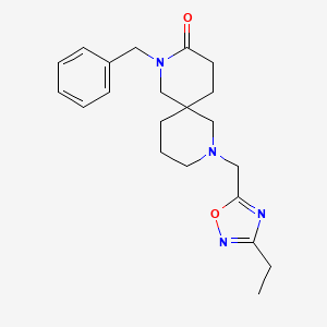 molecular formula C21H28N4O2 B5572086 2-benzyl-8-[(3-ethyl-1,2,4-oxadiazol-5-yl)methyl]-2,8-diazaspiro[5.5]undecan-3-one 
