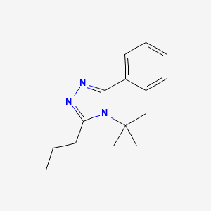 molecular formula C15H19N3 B5572112 5,5-dimethyl-3-propyl-5,6-dihydro[1,2,4]triazolo[3,4-a]isoquinoline 