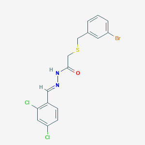 molecular formula C16H13BrCl2N2OS B5572176 2-[(3-bromobenzyl)thio]-N'-(2,4-dichlorobenzylidene)acetohydrazide 