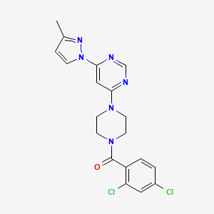 molecular formula C19H18Cl2N6O B5572178 4-[4-(2,4-二氯苯甲酰)-1-哌嗪基]-6-(3-甲基-1H-吡唑-1-基)嘧啶 