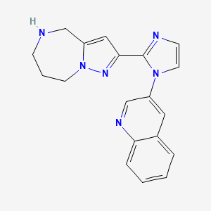 molecular formula C19H18N6 B5572197 2-[1-(3-quinolinyl)-1H-imidazol-2-yl]-5,6,7,8-tetrahydro-4H-pyrazolo[1,5-a][1,4]diazepine hydrochloride 