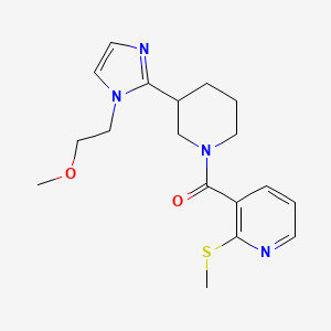 molecular formula C18H24N4O2S B5572204 3-({3-[1-(2-methoxyethyl)-1H-imidazol-2-yl]-1-piperidinyl}carbonyl)-2-(methylthio)pyridine 