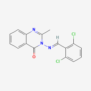 molecular formula C16H11Cl2N3O B5572228 3-[(2,6-dichlorobenzylidene)amino]-2-methyl-4(3H)-quinazolinone 