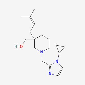 molecular formula C18H29N3O B5572241 [1-[(1-cyclopropyl-1H-imidazol-2-yl)methyl]-3-(3-methylbut-2-en-1-yl)piperidin-3-yl]methanol 
