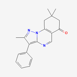 molecular formula C19H19N3O B5572245 2,8,8-三甲基-3-苯基-8,9-二氢吡唑并[1,5-a]喹唑啉-6(7H)-酮 