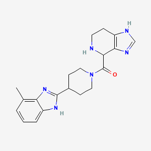 molecular formula C20H24N6O B5572248 4-{[4-(4-methyl-1H-benzimidazol-2-yl)-1-piperidinyl]carbonyl}-4,5,6,7-tetrahydro-1H-imidazo[4,5-c]pyridine dihydrochloride 