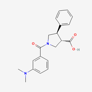 molecular formula C20H22N2O3 B5572275 (3S*,4R*)-1-[3-(二甲氨基)苯甲酰基]-4-苯基吡咯烷-3-羧酸 