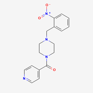 molecular formula C17H18N4O3 B5572292 1-isonicotinoyl-4-(2-nitrobenzyl)piperazine 