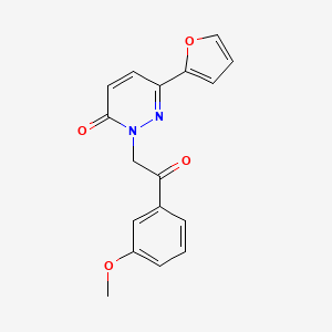 molecular formula C17H14N2O4 B5572300 6-(2-furyl)-2-[2-(3-methoxyphenyl)-2-oxoethyl]-3(2H)-pyridazinone 
