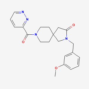 molecular formula C21H24N4O3 B5572308 2-(3-methoxybenzyl)-8-(3-pyridazinylcarbonyl)-2,8-diazaspiro[4.5]decan-3-one 