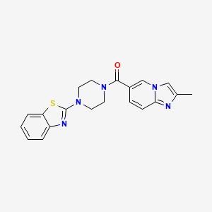 molecular formula C20H19N5OS B5572325 2-{4-[(2-甲基咪唑并[1,2-a]吡啶-6-基)羰基]哌嗪-1-基}-1,3-苯并噻唑 
