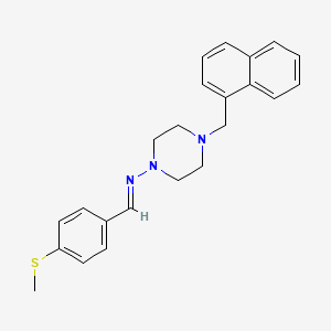 molecular formula C23H25N3S B5572330 N-[4-(甲硫基)亚苄基]-4-(1-萘甲基)-1-哌嗪胺 