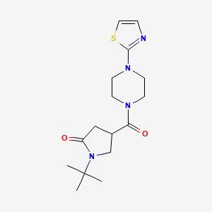 molecular formula C16H24N4O2S B5572357 1-tert-butyl-4-{[4-(1,3-thiazol-2-yl)-1-piperazinyl]carbonyl}-2-pyrrolidinone 