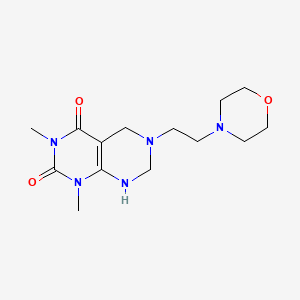 molecular formula C14H23N5O3 B5572362 1,3-dimethyl-6-[2-(4-morpholinyl)ethyl]-5,6,7,8-tetrahydropyrimido[4,5-d]pyrimidine-2,4(1H,3H)-dione 
