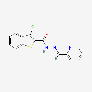 molecular formula C15H10ClN3OS B5572366 3-氯-N'-(2-吡啶亚甲基)-1-苯并噻吩-2-甲酰肼 