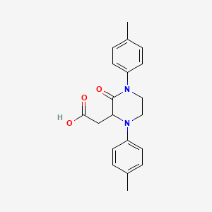molecular formula C20H22N2O3 B5572373 [1,4-bis(4-methylphenyl)-3-oxo-2-piperazinyl]acetic acid 